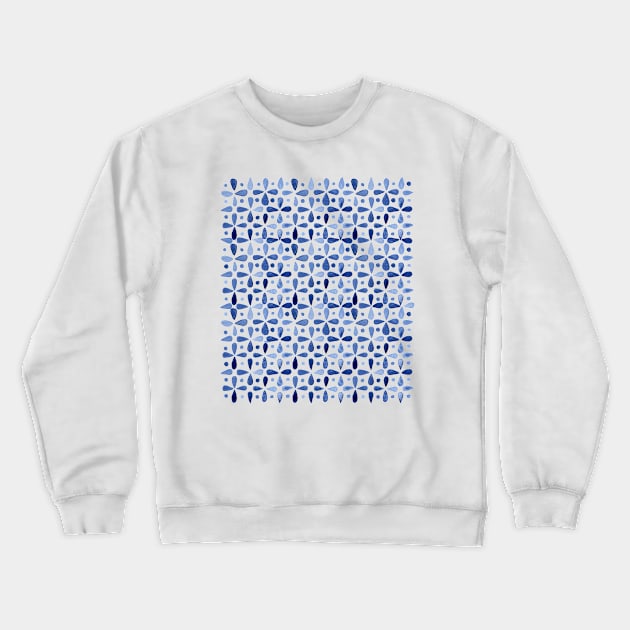 Imperfect Geometry Indigo Grid Crewneck Sweatshirt by NicSquirrell